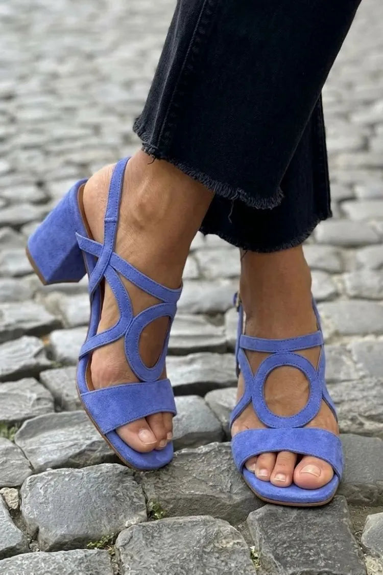 Women's Comfy Strappy Sandals with Block Heel