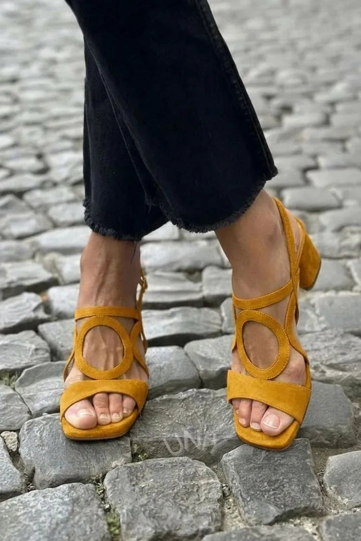 Women's Comfy Strappy Sandals with Block Heel