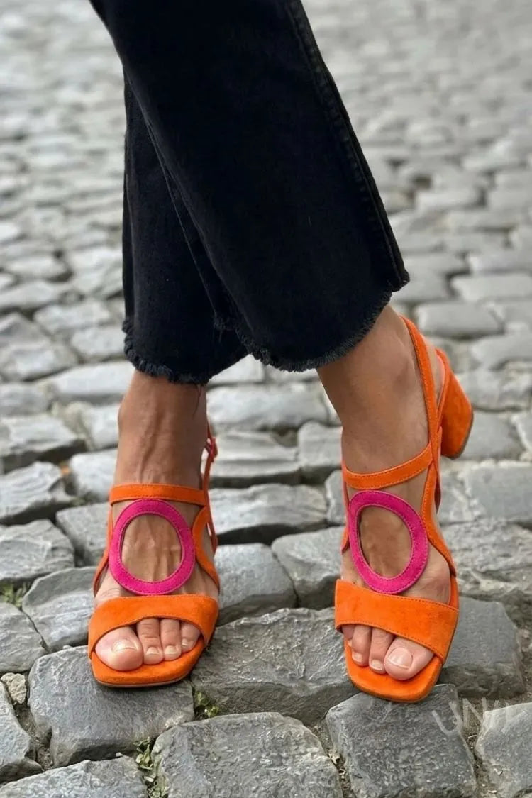 Women's Comfy Strappy Sandals with Block Heel