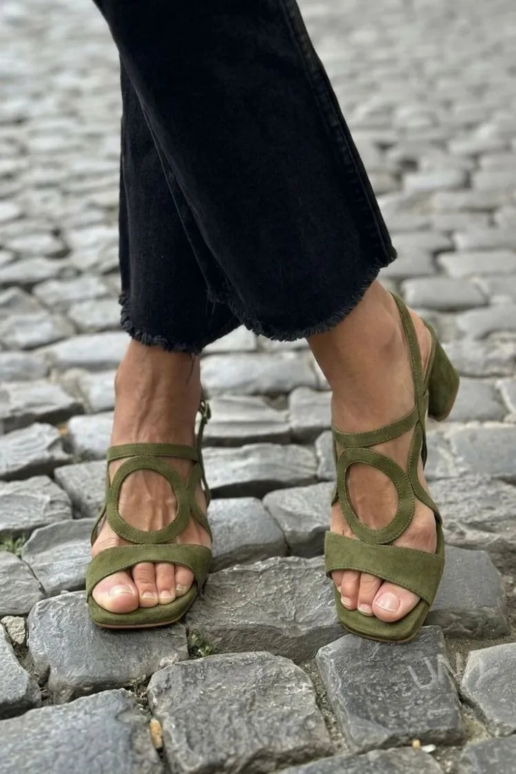 Women's Comfy Strappy Sandals with Block Heel