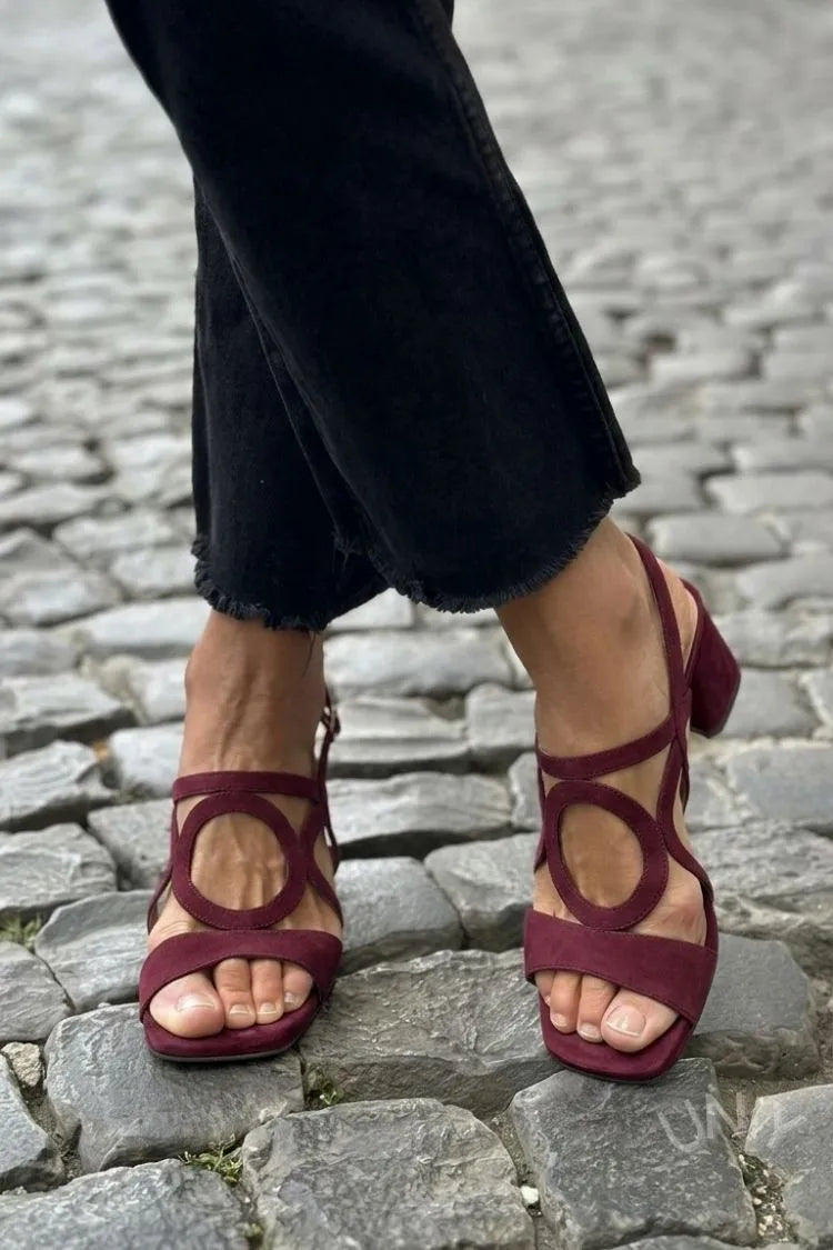 Women's Comfy Strappy Sandals with Block Heel