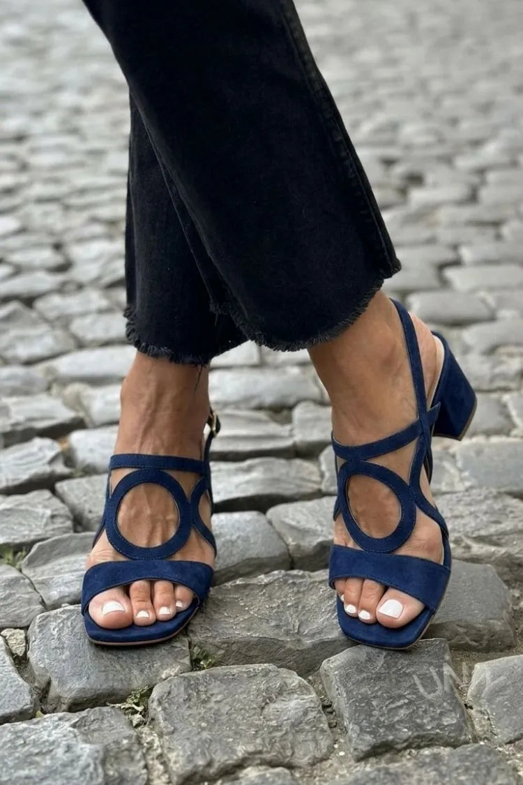Women's Comfy Strappy Sandals with Block Heel