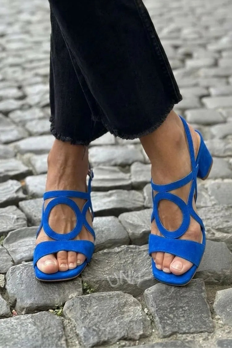 Women's Comfy Strappy Sandals with Block Heel