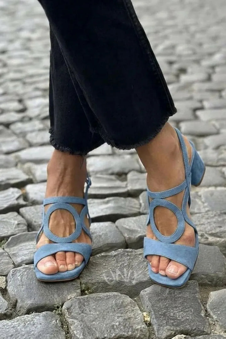 Women's Comfy Strappy Sandals with Block Heel