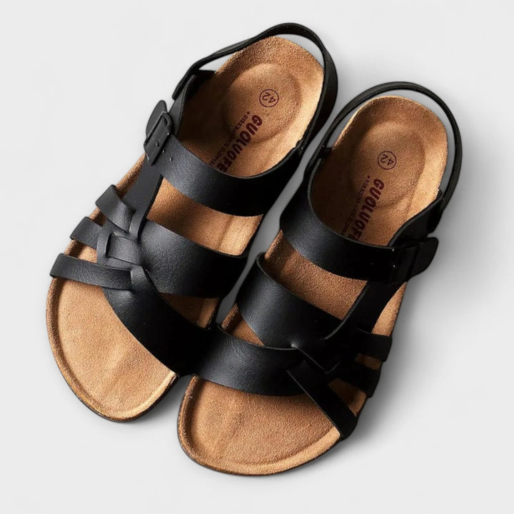 Women's Comfy Strappy Sandals with Cushioned Footbed and Adjustable Strap