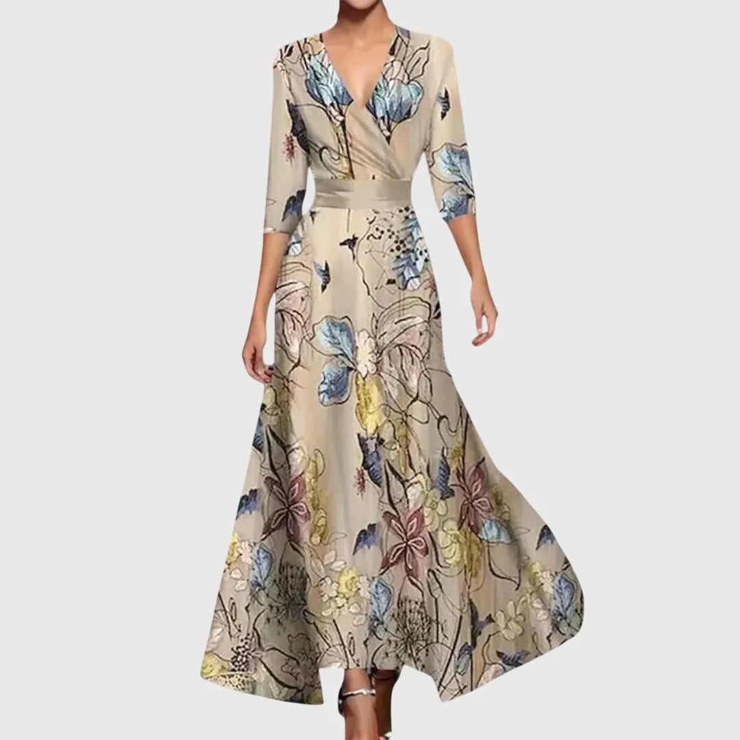Women's Elegant Formal Maxi Dress with Sleeves