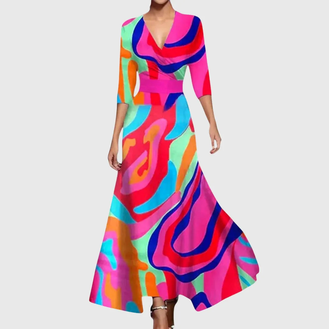 Women's Elegant Formal Maxi Dress with Sleeves