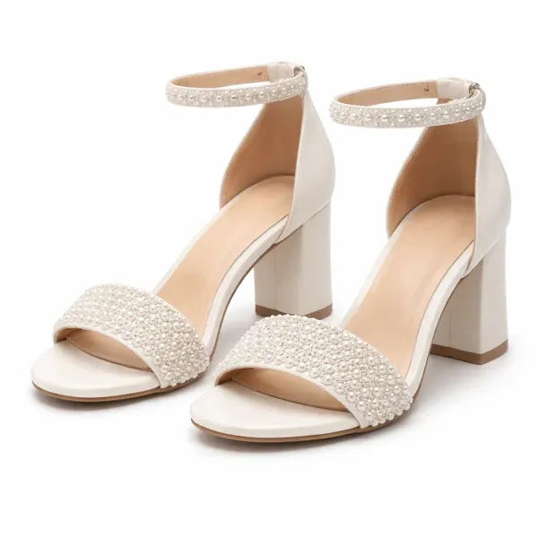 Women's Elegant Heeled Sandals with Adjustable Strap