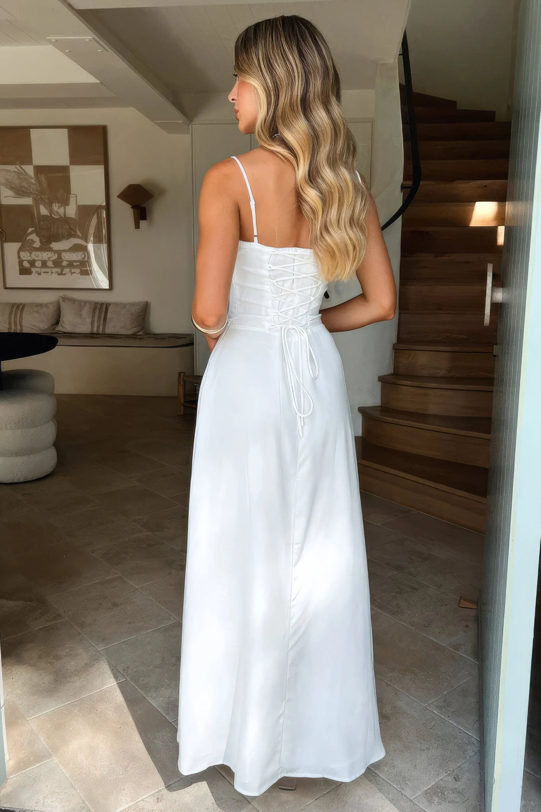Women's Elegant Holiday Maxi Dress with Pleated Bodice