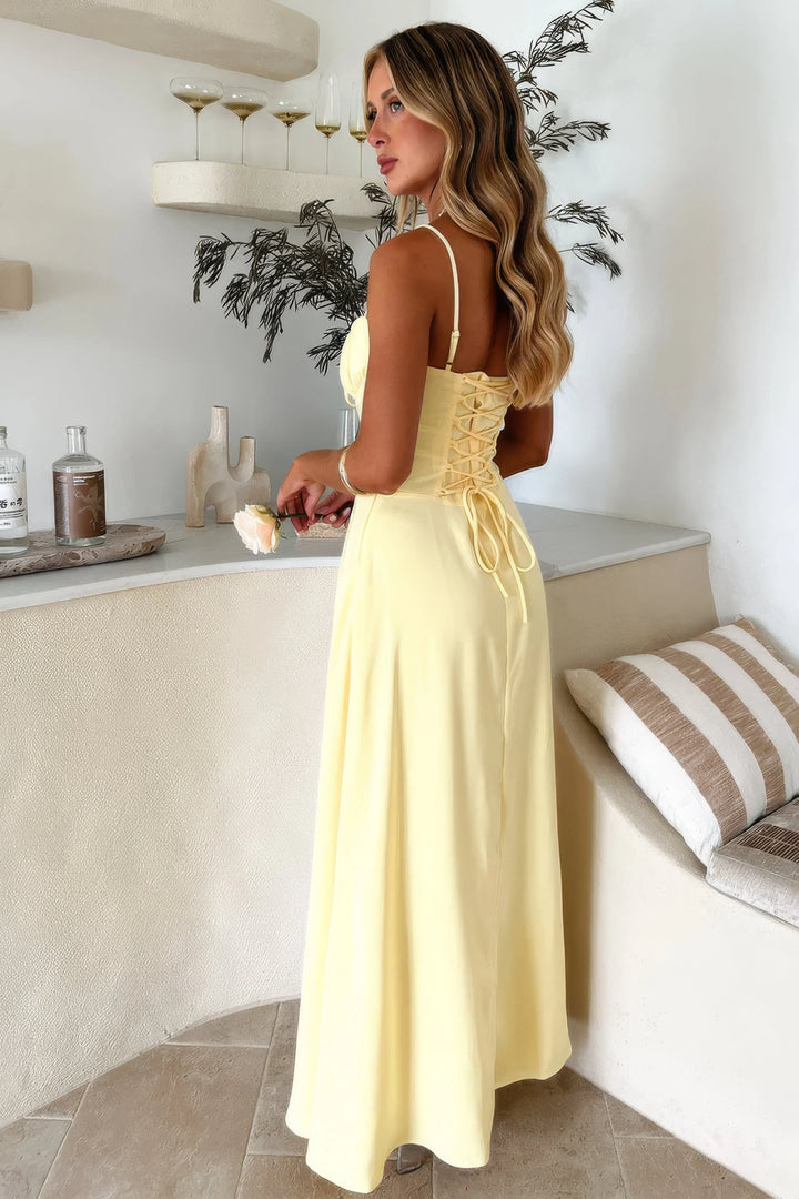 Women's Elegant Holiday Maxi Dress with Pleated Bodice