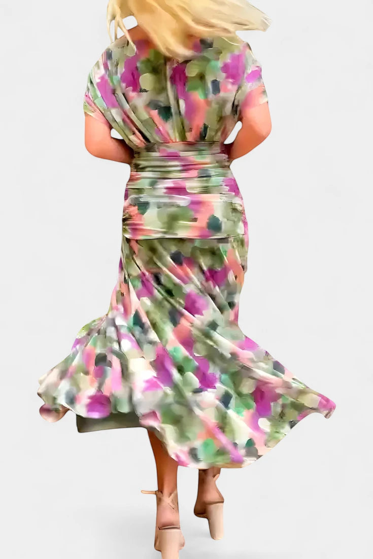Women's Elegant Wedding Guest Maxi Dress with Off Shoulder