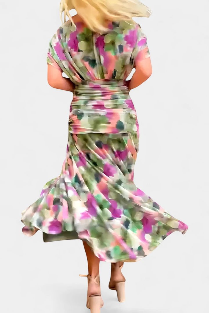 Women's Elegant Wedding Guest Maxi Dress with Off Shoulder