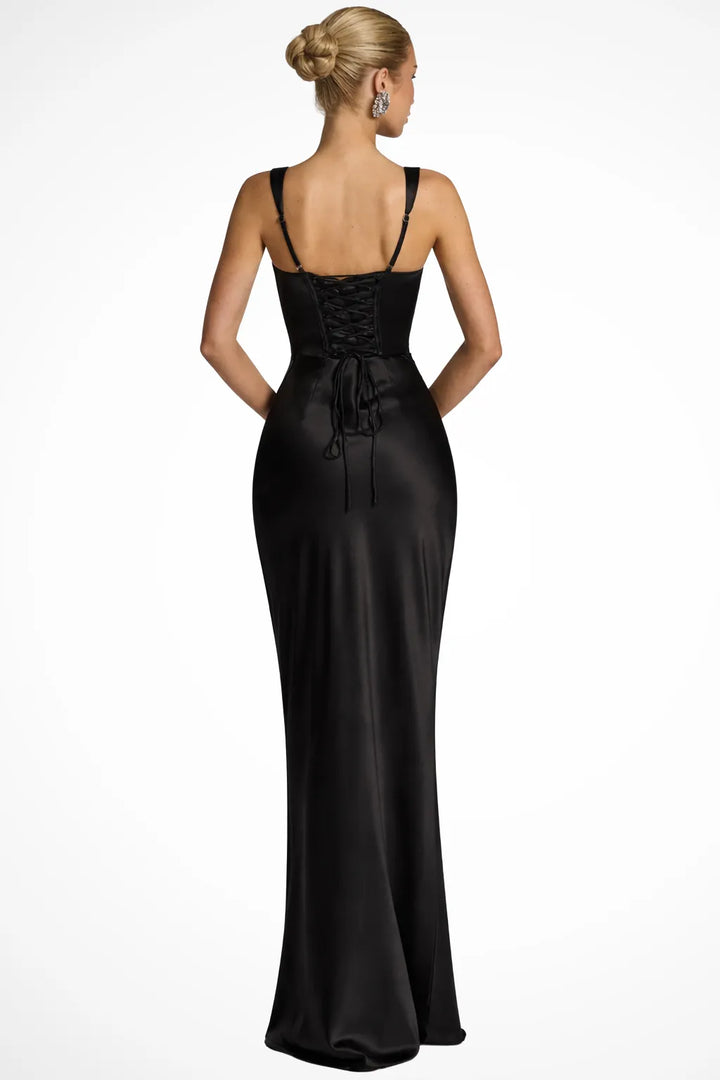 Women's Elegant Party Maxi Dress with Square Neck