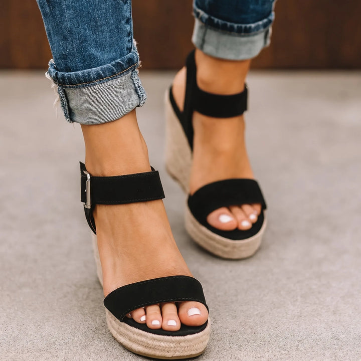 Women's Espadrille Platform Sandals with Adjustable Strap