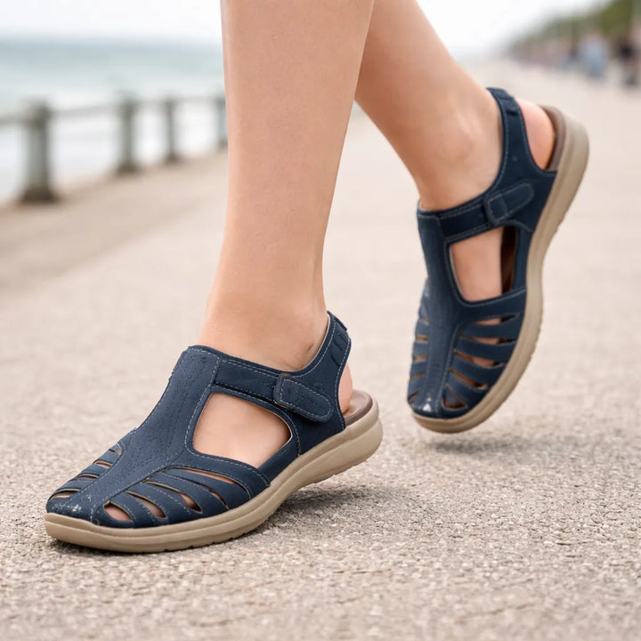 Women's Flat Adjustable Strap Sandals with Arch Support