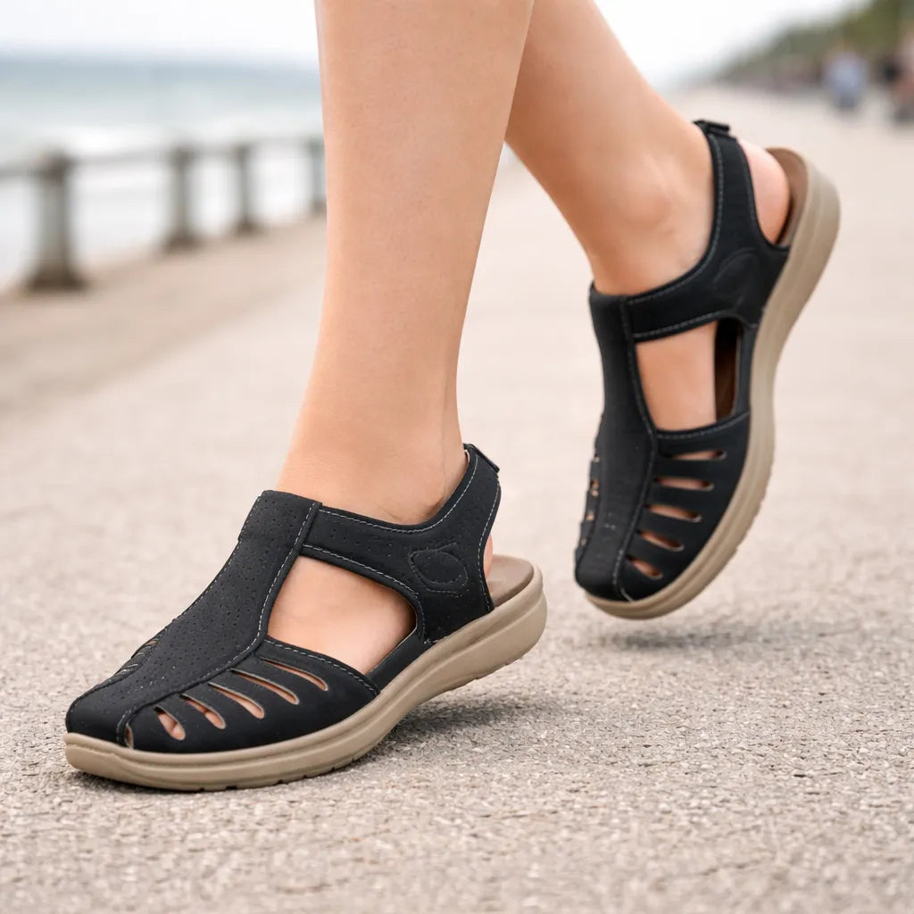 Women's Flat Adjustable Strap Sandals with Arch Support