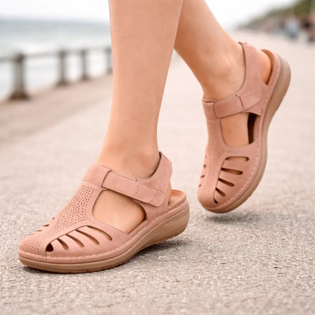 Women's Flat Adjustable Strap Sandals with Arch Support
