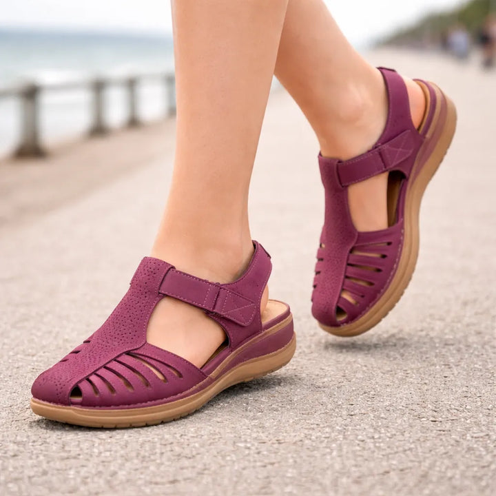 Women's Flat Adjustable Strap Sandals with Arch Support