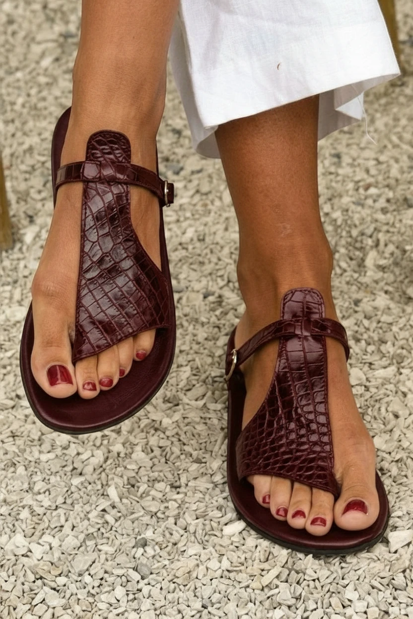 Women’s Flat Casual Sandals with Adjustable Strap