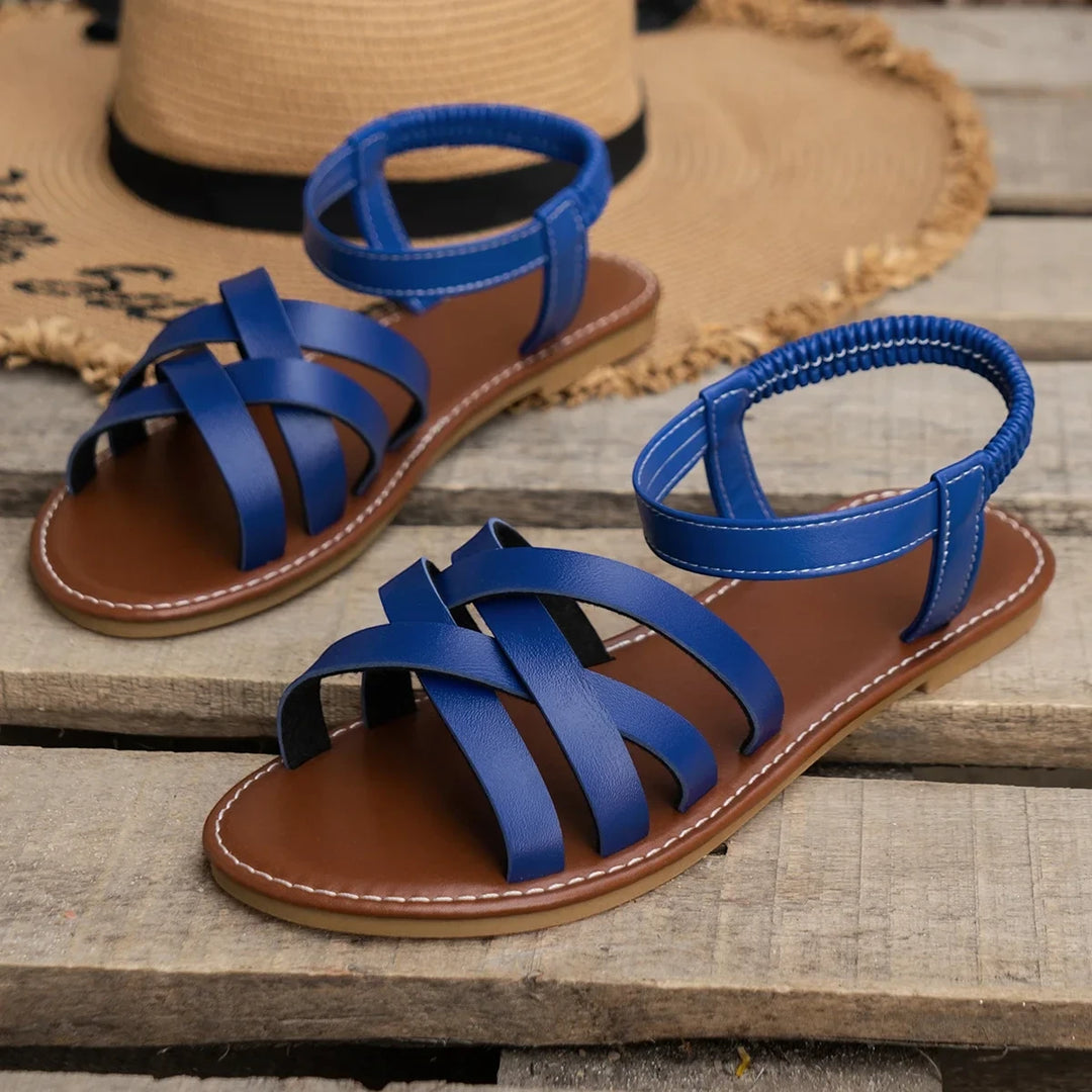 Women's Flat Sandals with Adjustable Strap and Non Slip Sole
