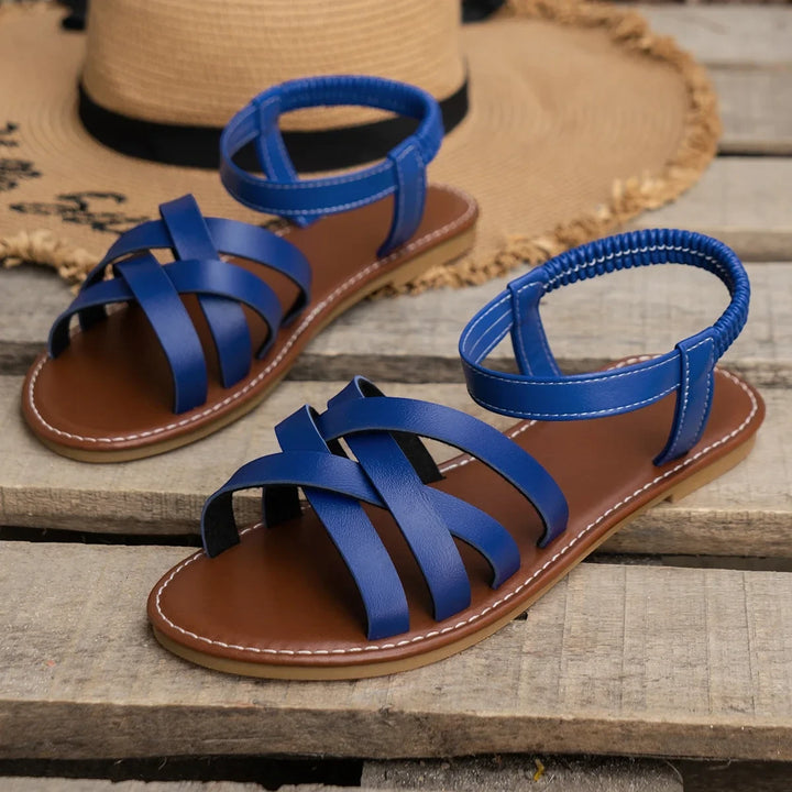 Women's Flat Sandals with Adjustable Strap and Non Slip Sole