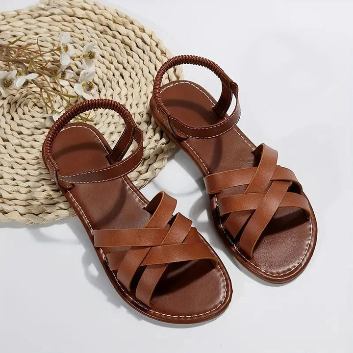 Women's Flat Sandals with Adjustable Strap and Non Slip Sole
