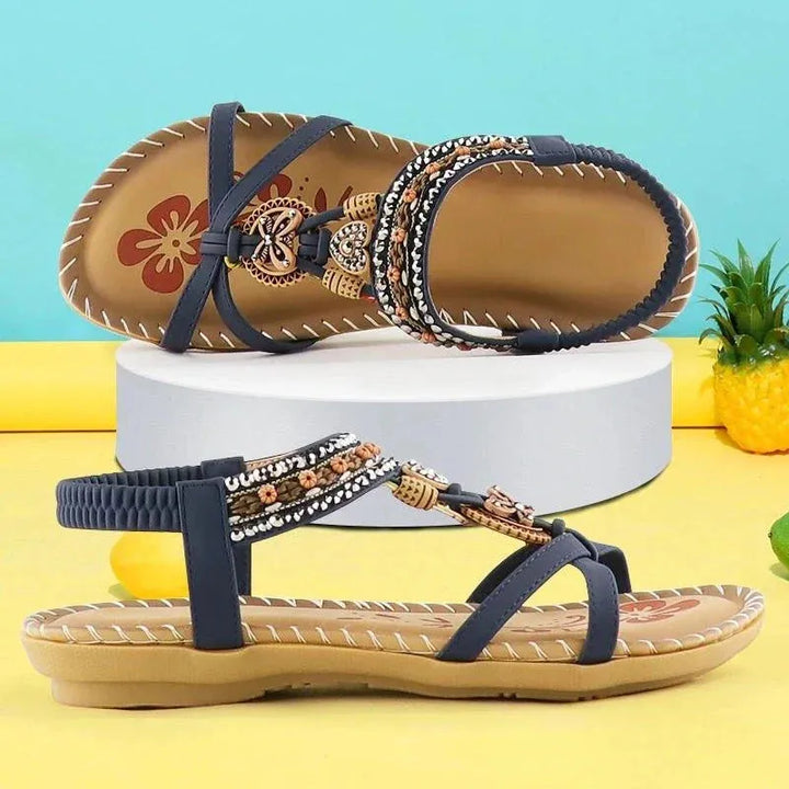 Women's Flat Sandals with Cushioned Insole and Lightweight Sole