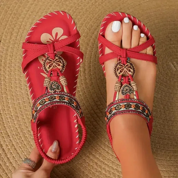 Women's Flat Sandals with Cushioned Insole and Lightweight Sole