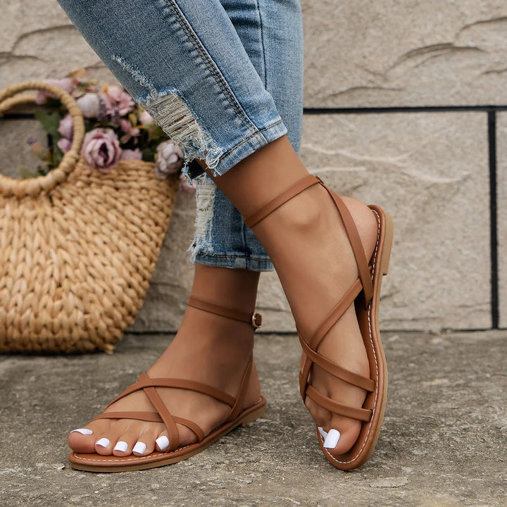 Women's Flat Sandals with Cushioned Insole and Non Slip Sole