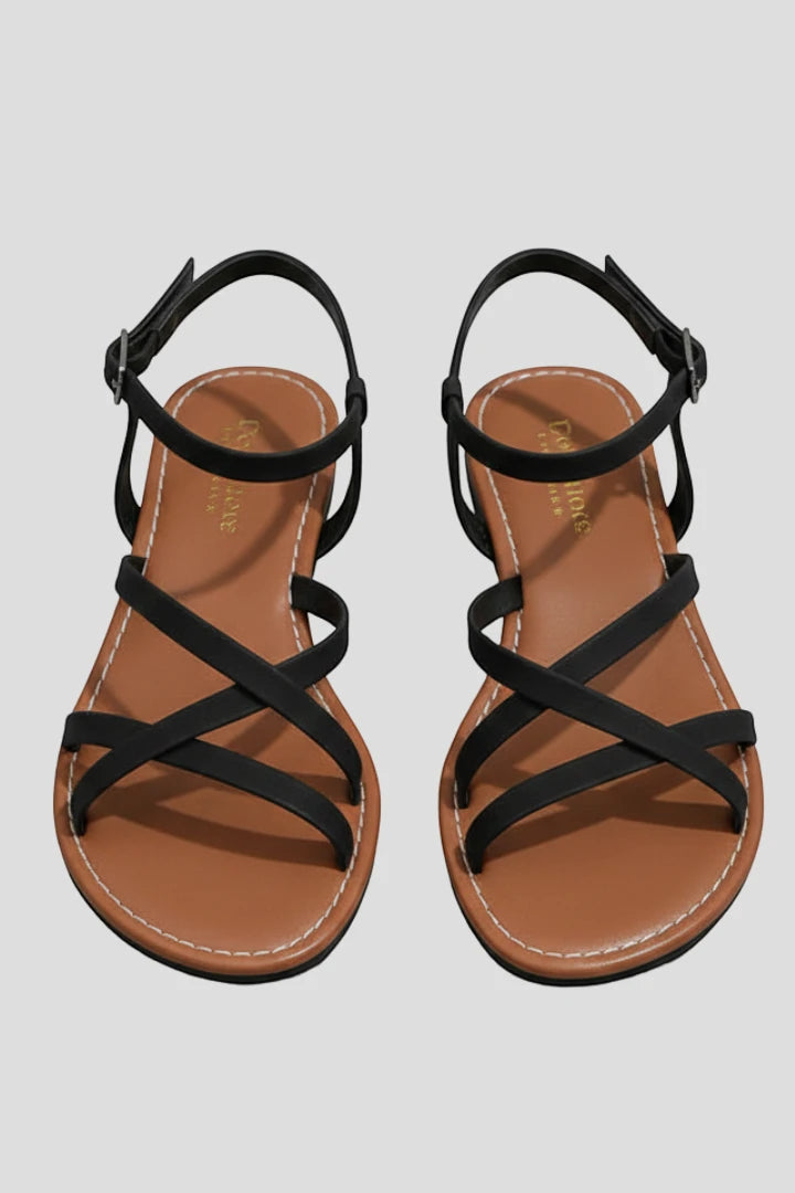 Women's Flat Strappy Sandals with Adjustable Strap