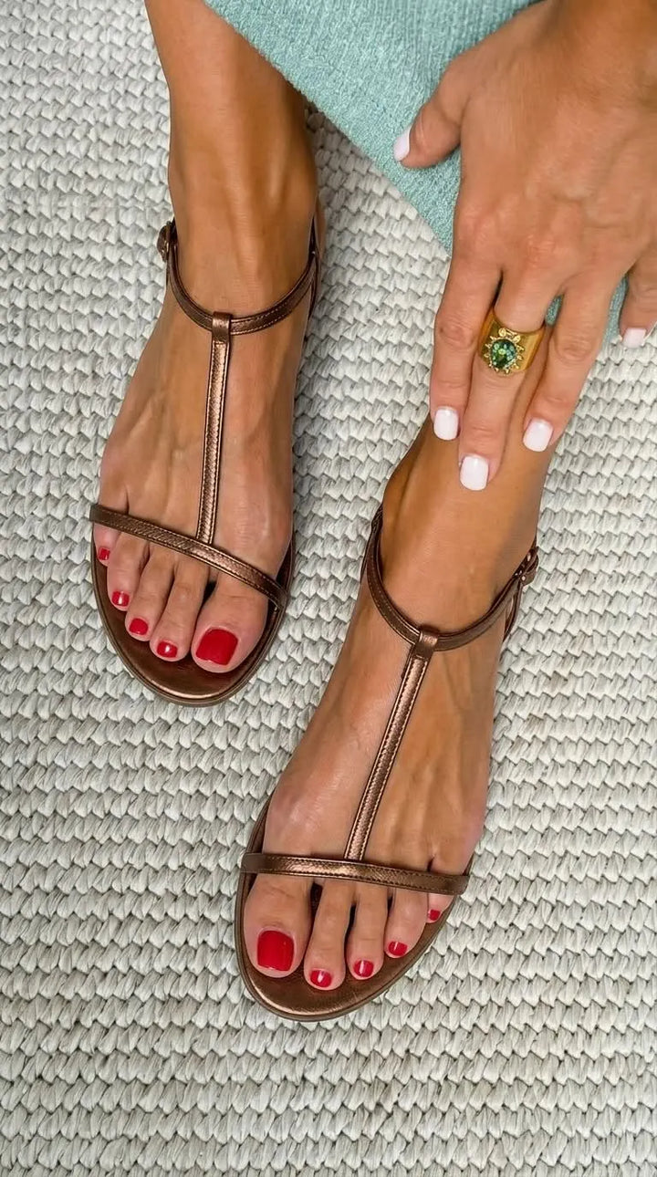 Women's Flat Strappy Sandals with Lightweight sole