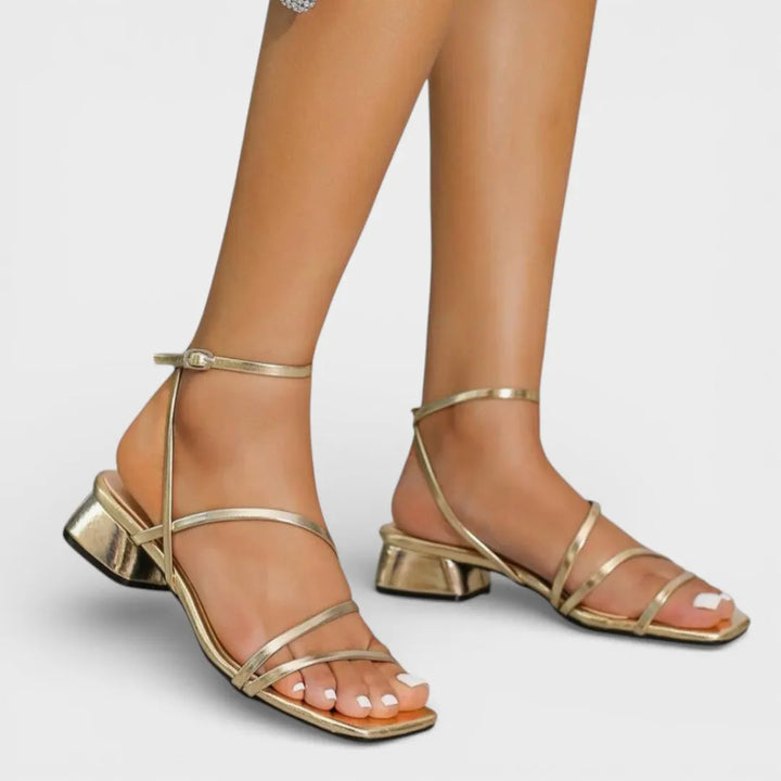 Women's Heeled Comfy Sandals with Adjustable Strap