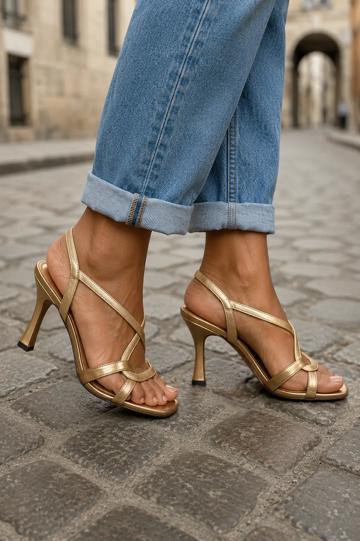 Women’s Heeled Comfy Sandals with Adjustable Strap