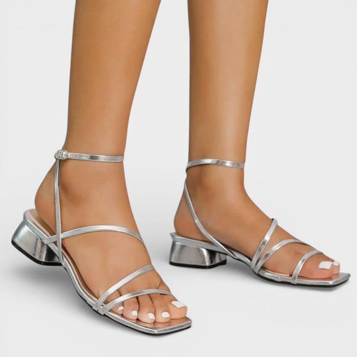 Women's Heeled Comfy Sandals with Adjustable Strap
