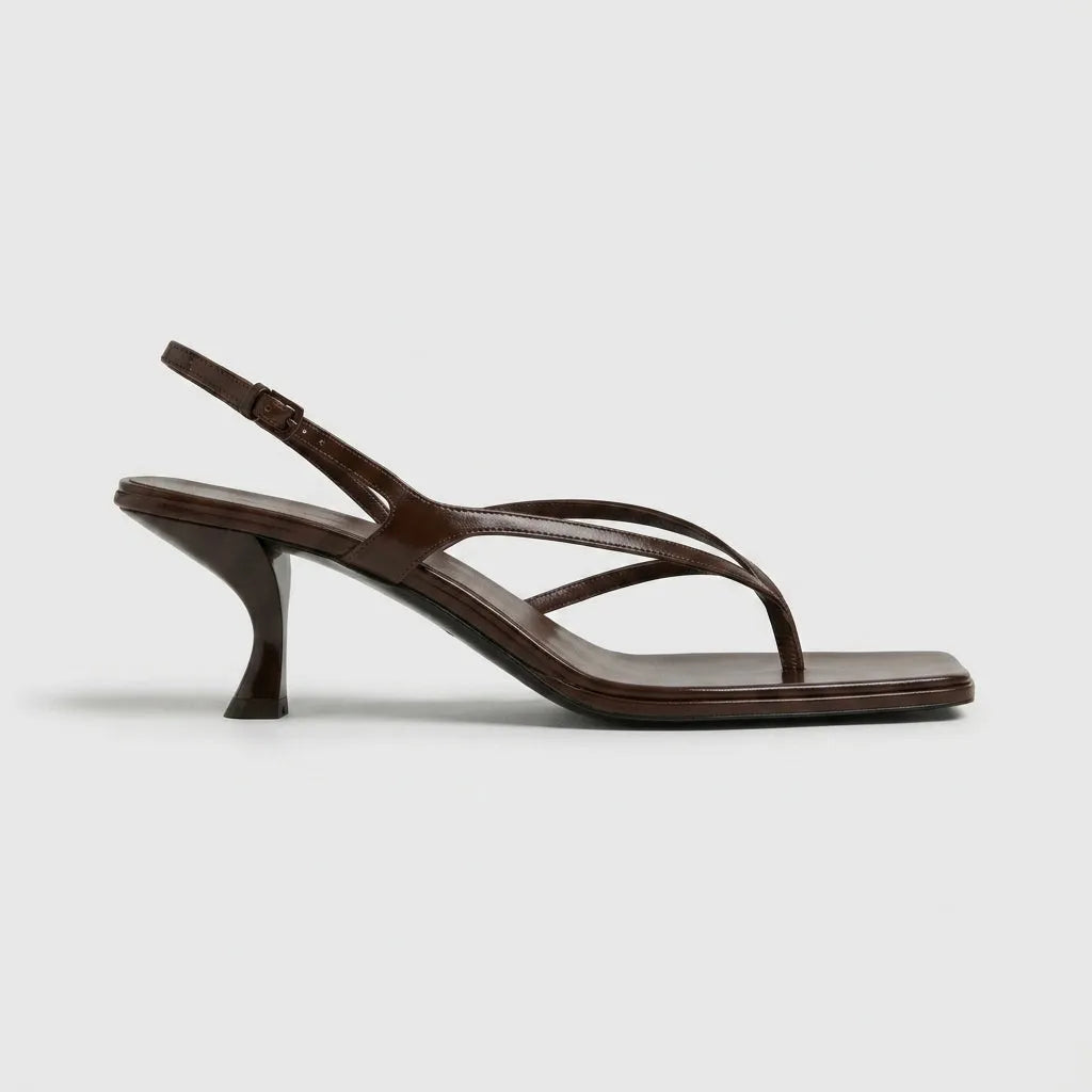 Women's Heeled Comfy Sandals with Buckle Strap