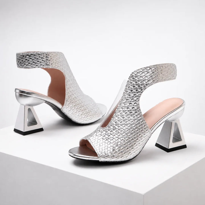 Women's Heeled Platform Sandals with Open Toe
