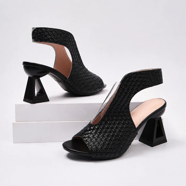 Women's Heeled Platform Sandals with Open Toe