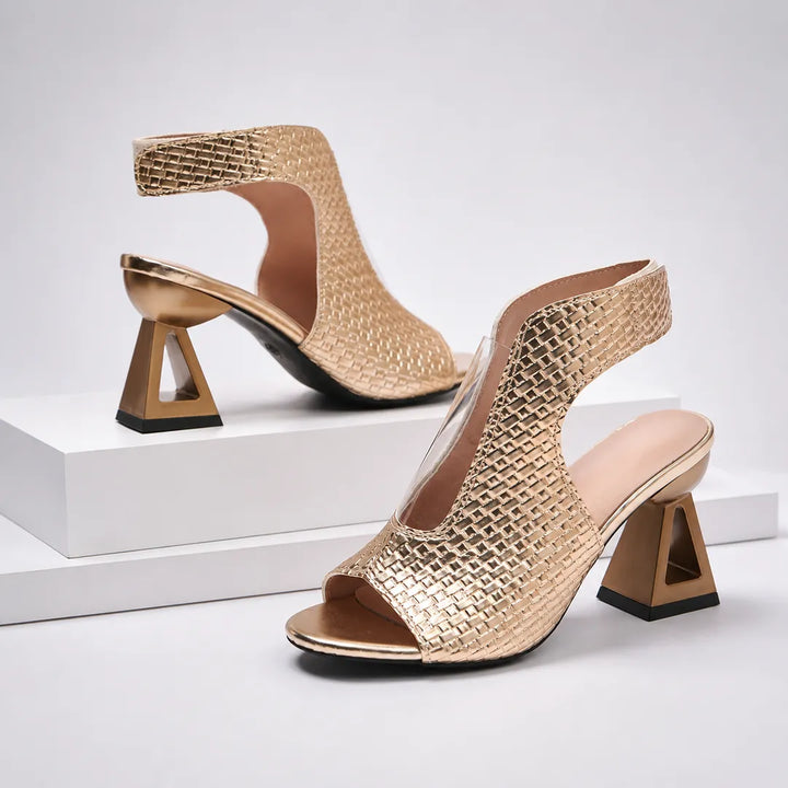 Women's Heeled Platform Sandals with Open Toe