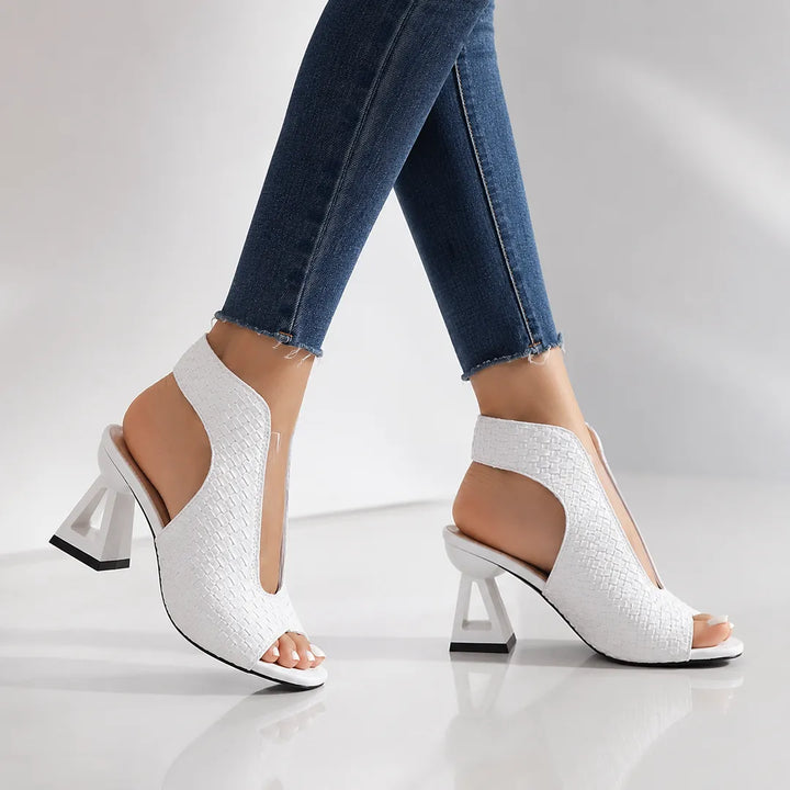 Women's Heeled Platform Sandals with Open Toe