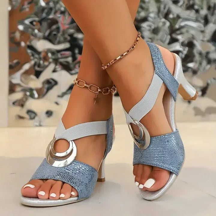 Women's Heeled Sandals with Anti Slip Sole and Adjustable Strap
