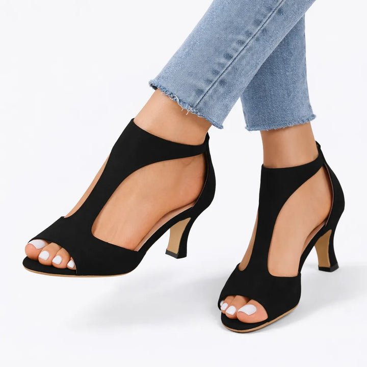 Women's Heeled Sandals with Cushioned Insole and Lightweight Sole