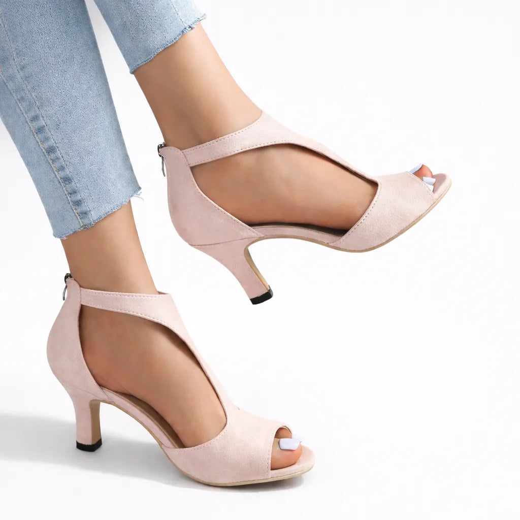 Women's Heeled Sandals with Cushioned Insole and Lightweight Sole