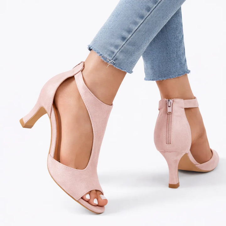 Women's Heeled Sandals with Cushioned Insole and Lightweight Sole