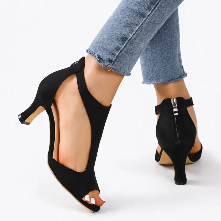 Women's Heeled Sandals with Cushioned Insole and Lightweight Sole