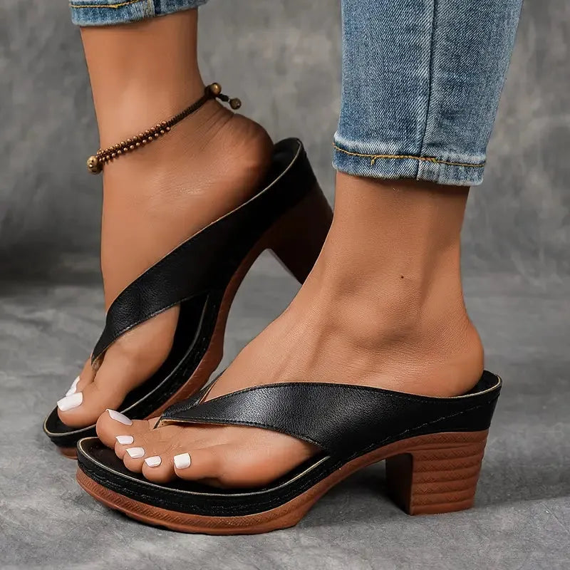 Women's Heeled Sandals with Cushioned Insole and Non Slip Sole