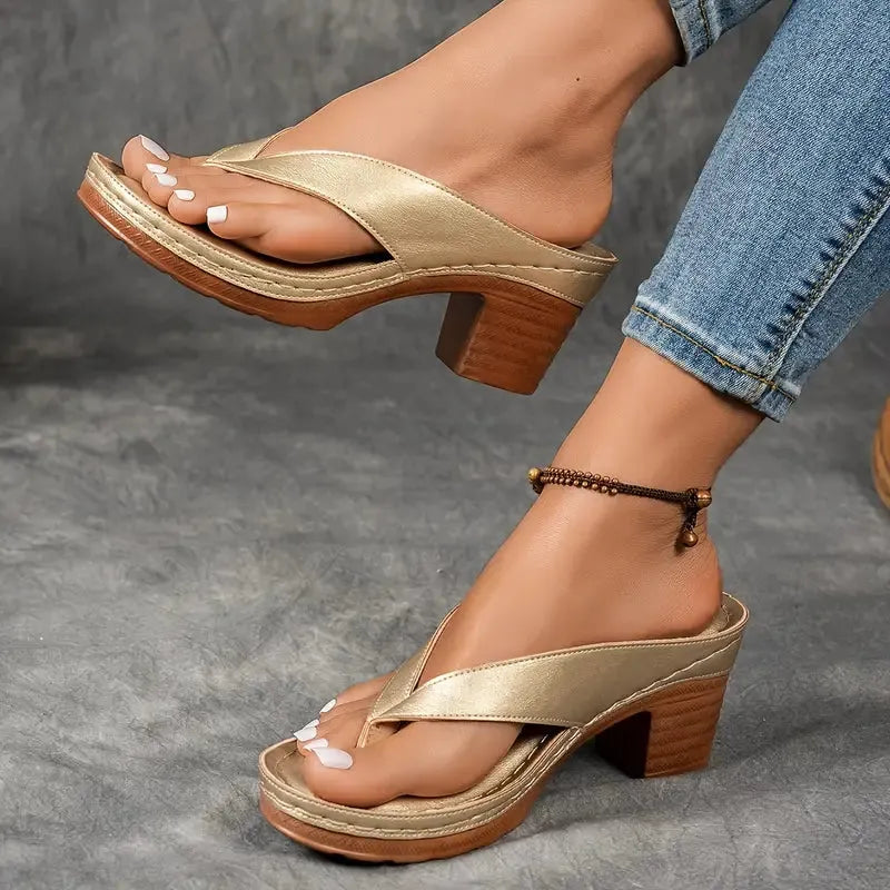 Women's Heeled Sandals with Cushioned Insole and Non Slip Sole