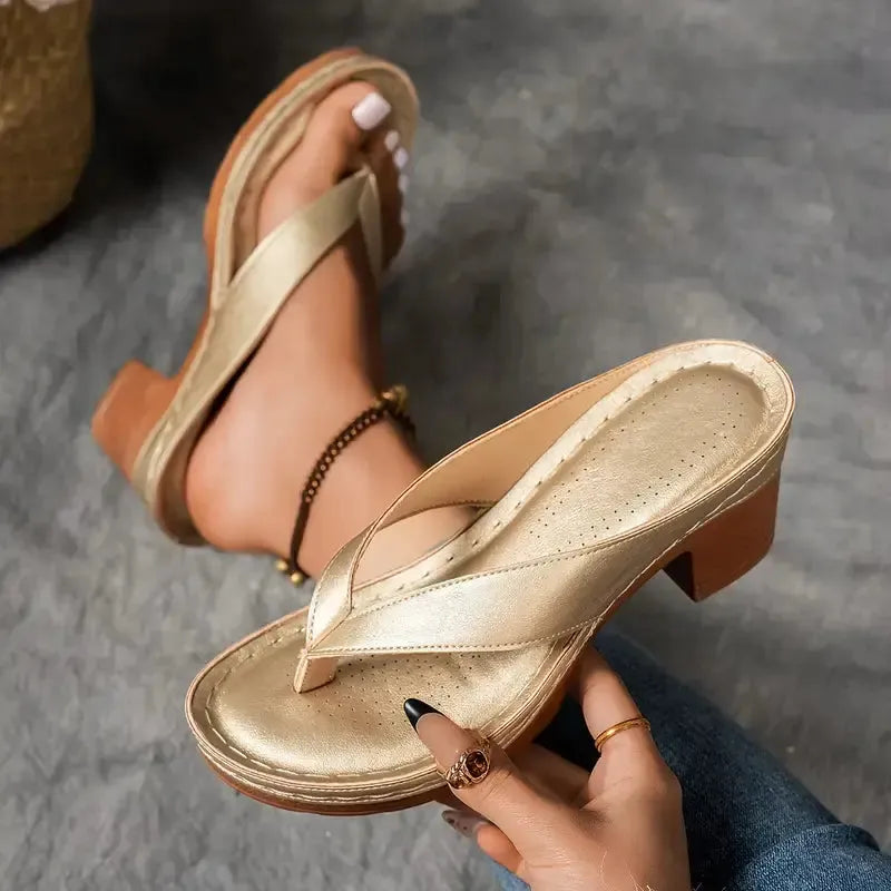 Women's Heeled Sandals with Cushioned Insole and Non Slip Sole