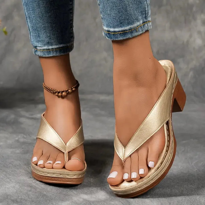 Women's Heeled Sandals with Cushioned Insole and Non Slip Sole