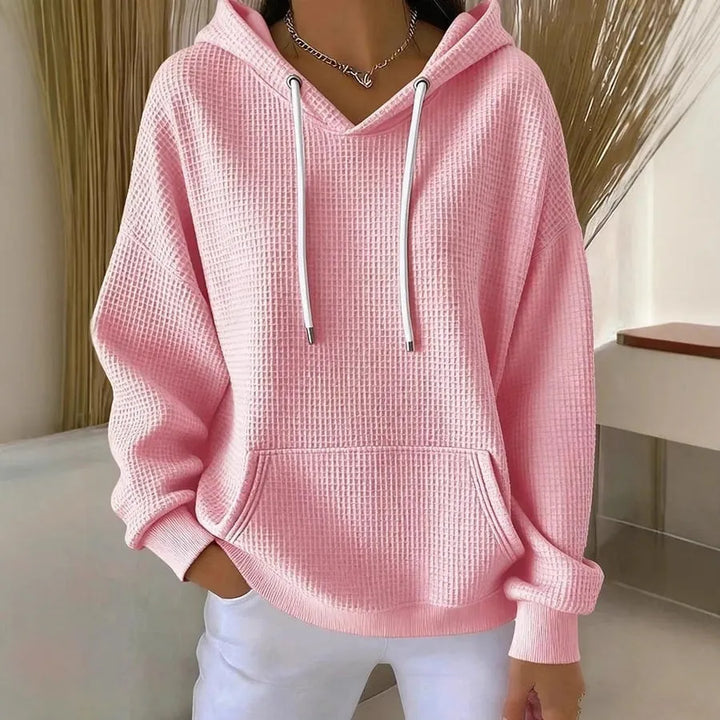Women’s Knitted Oversized Hoodie with Ribbed Cuffs