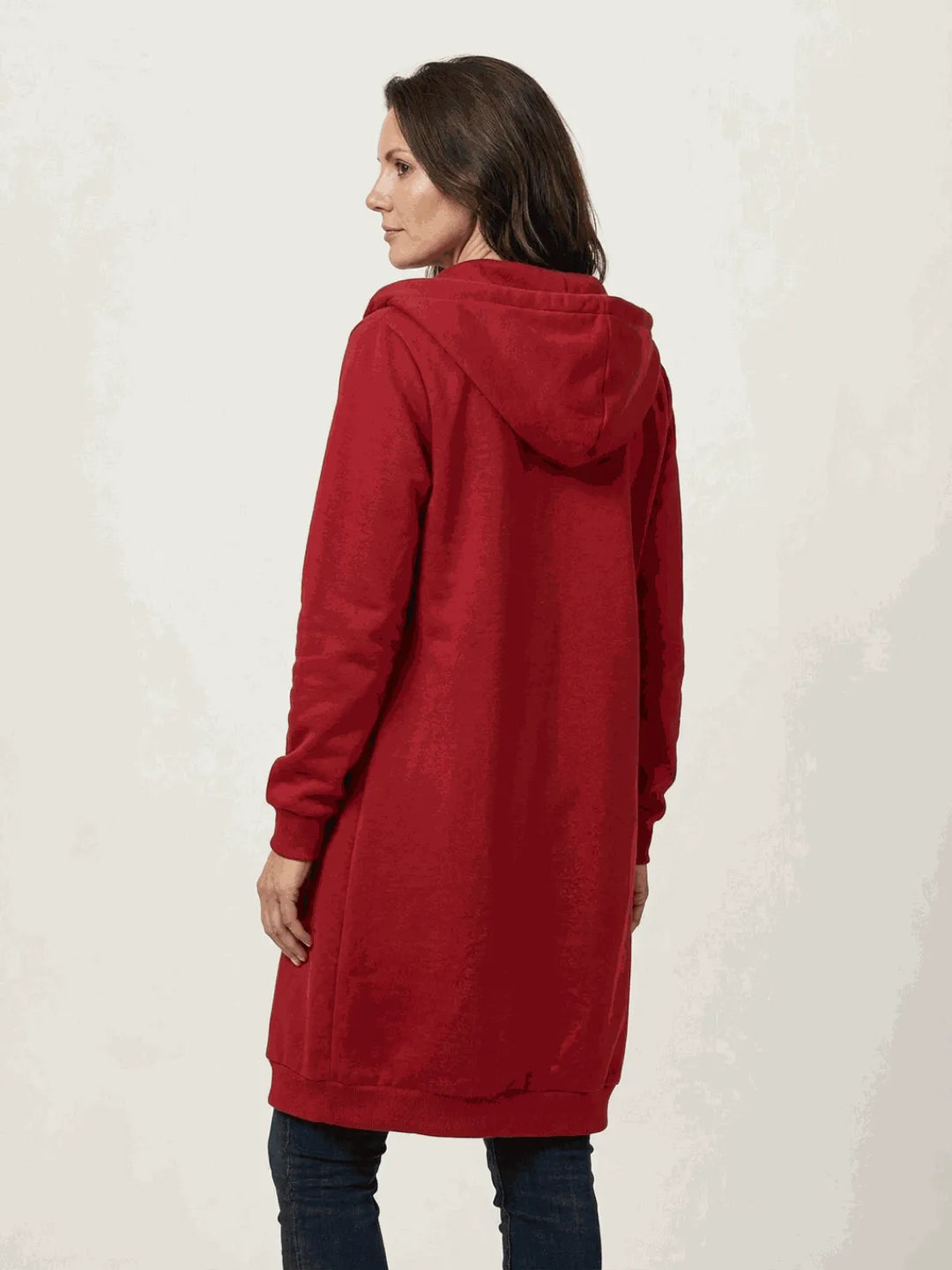 Women's Long Lightweight Hoodie with Zip-Up